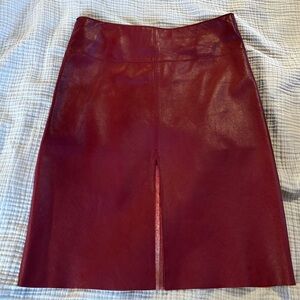 Cherry Red Vintage Leather Bebe Skirt Sz8